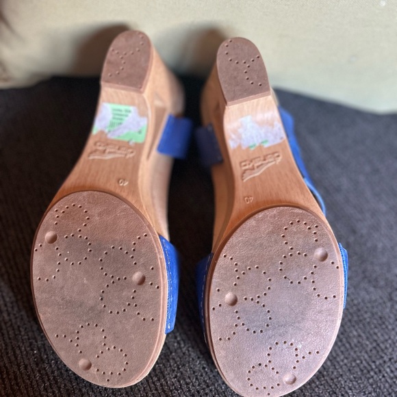Dansko | Tasha Royal Blue Cut Out Heel  Blue Wedge Sandals | Sz 40
